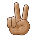 Emoji ✌🏽 Vittoria: Carnagione Olivastra su Samsung One UI 2.5.