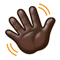 👋🏿 Emoji Mão Acenando: Pele Escura na Samsung One UI 2.5.