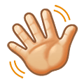 👋🏻 Emoji winkende Hand: helle Hautfarbe Samsung One UI 2.5.