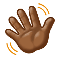 👋🏾 Emoji Mão Acenando: Pele Morena Escura na Samsung One UI 2.5.