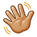👋🏼 Emoji Mão Acenando: Pele Morena Clara na Samsung One UI 2.5.