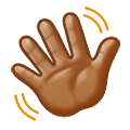 👋🏽 Emoji Mano Saludando: Tono De Piel Medio en Samsung One UI 2.5.