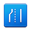 Emoji ⛙ Segno bianco di restringimento della strada a sinistra su Samsung One UI 2.5.