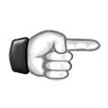 ☞ Emoji Indicador de direção à direira em branco na Samsung One UI 2.5.