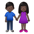 👫🏿 Emoji Mann und Frau halten Hände: dunkle Hautfarbe Samsung One UI 2.5.