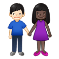 👩🏿‍🤝‍👨🏻 Emoji Mann und Frau halten Hände: dunkle Hautfarbe, helle Hautfarbe Samsung One UI 2.5.