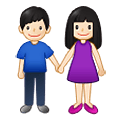 👫🏻 Emoji Mann und Frau halten Hände: helle Hautfarbe Samsung One UI 2.5.