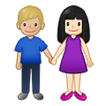 Emoji 👩🏻‍🤝‍👨🏼 Uomo E Donna Che Si Tengono Per Mano: Carnagione Chiara E Carnagione Abbastanza Chiara su Samsung One UI 2.5.