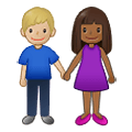 Emoji 👩🏾‍🤝‍👨🏼 Uomo E Donna Che Si Tengono Per Mano: Carnagione Abbastanza Scura E Carnagione Abbastanza Chiara su Samsung One UI 2.5.