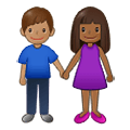 👩🏾‍🤝‍👨🏽 Emoji Mann und Frau halten Hände: mitteldunkle Hautfarbe, mittlere Hautfarbe Samsung One UI 2.5.