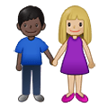 👩🏼‍🤝‍👨🏿 Emoji Mann und Frau halten Hände: mittelhelle Hautfarbe, dunkle Hautfarbe Samsung One UI 2.5.