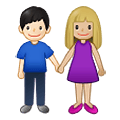 👩🏼‍🤝‍👨🏻 Emoji Mann und Frau halten Hände: mittelhelle Hautfarbe, helle Hautfarbe Samsung One UI 2.5.