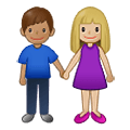 👩🏼‍🤝‍👨🏽 Emoji Mann und Frau halten Hände: mittelhelle Hautfarbe, mittlere Hautfarbe Samsung One UI 2.5.
