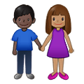 👩🏽‍🤝‍👨🏿 Emoji Mann und Frau halten Hände: mittlere Hautfarbe, dunkle Hautfarbe Samsung One UI 2.5.