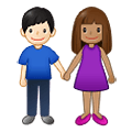 Émoji 👩🏽‍🤝‍👨🏻 Femme Et Homme Se Tenant La Main : Peau Légèrement Mate Et Peau Claire sur Samsung One UI 2.5.