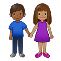 👩🏽‍🤝‍👨🏾 Emoji Mann und Frau halten Hände: mittlere Hautfarbe, mitteldunkle Hautfarbe Samsung One UI 2.5.