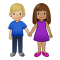 👩🏽‍🤝‍👨🏼 Emoji Mann und Frau halten Hände: mittlere Hautfarbe, mittelhelle Hautfarbe Samsung One UI 2.5.