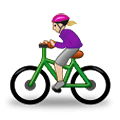 Émoji 🚴🏼‍♀️ Cycliste Femme : Peau Moyennement Claire sur Samsung One UI 2.5.