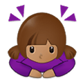 Emoji 🙇🏽‍♀️ Donna Che Fa Inchino Profondo: Carnagione Olivastra su Samsung One UI 2.5.