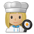 👩🏼‍🍳 Emoji Cocinera: Tono De Piel Claro Medio en Samsung One UI 2.5.