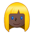👱🏿‍♀️ Emoji Frau: dunkle Hautfarbe, blond Samsung One UI 2.5.