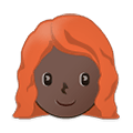 👩🏿‍🦰 Emoji Frau: dunkle Hautfarbe, rotes Haar Samsung One UI 2.5.