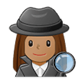 🕵🏽‍♀️ Emoji Detective Mujer: Tono De Piel Medio en Samsung One UI 2.5.