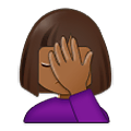 🤦🏾‍♀️ Emoji sich an den Kopf fassende Frau: mitteldunkle Hautfarbe Samsung One UI 2.5.