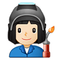 Emoji 👩🏻‍🏭 Operaia: Carnagione Chiara su Samsung One UI 2.5.
