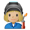 👩🏼‍🏭 Emoji Operária: Pele Morena Clara na Samsung One UI 2.5.