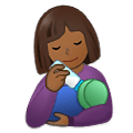 👩🏾‍🍼 Emoji stillende Frau: mitteldunkle Hautfarbe Samsung One UI 2.5.