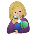 Émoji 👩🏼‍🍼 Femme Allaitant Un Bébé : Peau Moyennement Claire sur Samsung One UI 2.5.