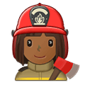 Emoji 👩🏾‍🚒 Pompiere Donna: Carnagione Abbastanza Scura su Samsung One UI 2.5.