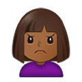 🙍🏾‍♀️ Emoji Mulher Franzindo A Sobrancelha: Pele Morena Escura na Samsung One UI 2.5.