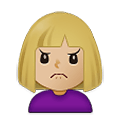 🙍🏼‍♀️ Emoji Mujer Frunciendo El Ceño: Tono De Piel Claro Medio en Samsung One UI 2.5.
