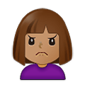 🙍🏽‍♀️ Emoji Mujer Frunciendo El Ceño: Tono De Piel Medio en Samsung One UI 2.5.
