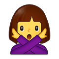 🙅‍♀️ Emoji Mulher Fazendo Gesto De «não» na Samsung One UI 2.5.