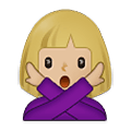 🙅🏼‍♀️ Emoji Frau mit überkreuzten Armen: mittelhelle Hautfarbe Samsung One UI 2.5.