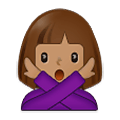 🙅🏽‍♀️ Emoji Mujer Haciendo El Gesto De «no»: Tono De Piel Medio en Samsung One UI 2.5.