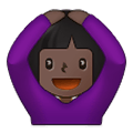 🙆🏿‍♀️ Emoji Frau mit Händen auf dem Kopf: dunkle Hautfarbe Samsung One UI 2.5.