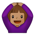 🙆🏽‍♀️ Emoji Mulher Fazendo Gesto De «OK»: Pele Morena na Samsung One UI 2.5.
