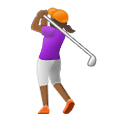 Emoji 🏌🏾‍♀️ Golfista Donna: Carnagione Abbastanza Scura su Samsung One UI 2.5.