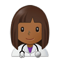 👩🏾‍⚕️ Emoji Mulher Profissional Da Saúde: Pele Morena Escura na Samsung One UI 2.5.