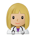 👩🏼‍⚕️ Emoji Ärztin: mittelhelle Hautfarbe Samsung One UI 2.5.