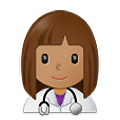 👩🏽‍⚕️ Emoji Mulher Profissional Da Saúde: Pele Morena na Samsung One UI 2.5.