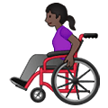👩🏿‍🦽 Emoji Frau in manuellem Rollstuhl: dunkle Hautfarbe Samsung One UI 2.5.