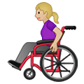 👩🏼‍🦽 Emoji Frau in manuellem Rollstuhl: mittelhelle Hautfarbe Samsung One UI 2.5.