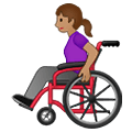 👩🏽‍🦽 Emoji Frau in manuellem Rollstuhl: mittlere Hautfarbe Samsung One UI 2.5.