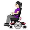 👩🏻‍🦼 Emoji Frau in elektrischem Rollstuhl: helle Hautfarbe Samsung One UI 2.5.