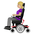 👩🏼‍🦼 Emoji Frau in elektrischem Rollstuhl: mittelhelle Hautfarbe Samsung One UI 2.5.